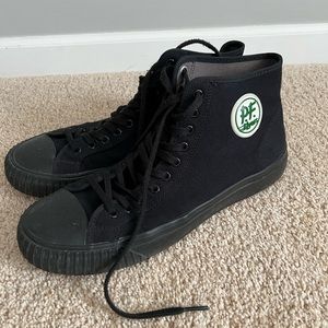 PF Flyers High Top Sneakers, Black, Size 12